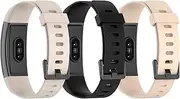 3-Pack Bands intended for Realme Band Smartband Wristband intended for Realme Band Smartband Sport Tracker, Waterproof Replacement Band Strap intended for Realme Band (Black+Pink+Ivory White)