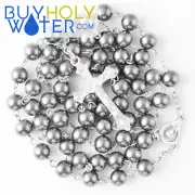 Blessed Silver Prayer Rosary Glass Bead Religious Catholic Necklace Crucifix*