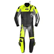 DP-Progressive Touring 2pc Leather Suit Black Fluorescent Yellow