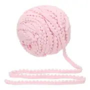 25 Yards Pom Pom Trim Ribbon, 0.5" Wide Light Pink Ball Fringe Trim