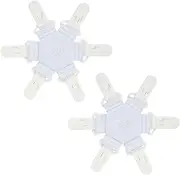 Bed Sheet Detangler with 6-Clip, Wad Preventer Stop Bed Sheets/Duvet Covers/Blankets from Tangling, Twisting & Balling up in Dryer Washer and Dryer, 2 pcs(White)