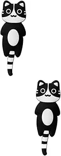 [HEALEEP] 2 Pcs Fridge Sticker Sticks to Fridge Keychain Hook Refrigerator Sticker Cat Coat Hook Fridge Hooks Refrigerator Hooks White Board Key Chain Animal