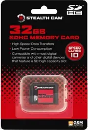 GSM Stealth Cam 32GB SD Memory Card Class 10 Higher Speed Data 1 Pack STC-32GB