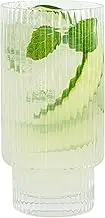 Restaurantware-Vetri 10 Ounce Highball Glasses, 24 Ribbed Drinking Glasses - No-Lead, Dishwashable, Clear Glass Tumblers for Scotch, for Drinking Liquor, Cocktail, Bourbon, Cognac, and More