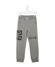 Givenchy Kids Logo Printed Drawstring Pants 12 Gray