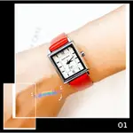 韓國文青風 方形皮革手錶 小資女必備   復古學生氣質 百搭石英女錶 幸運草＆錶坊 生活防水 學生指針手錶