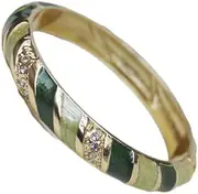 [NXAWUE] Cloisonne Bracelet,Enamel Bracelet, Multicolor Cloisonne Enamel Stripe Bracelet Spring Hinged Cuff Bangles Women Rhinestone Jewelry Chinese Traditional Handcrafts