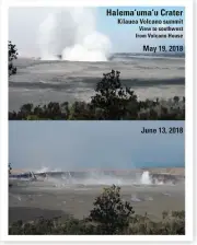 Kilauea Volcano Halema‘uma‘u One Month Comparison 2018 Silver Halide Photo
