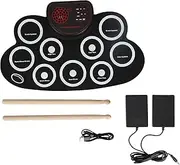 Electronic Drum Set, Roll Up Drum Set, 9 Pads Roll Up Drum Practice Pad Drum Kit, with Drum Pedals and Drum Sticks, Built in Dual Speaker, Ideal Kids