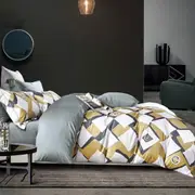 400TC Cotton Sateen Quilt Cover Set Modern Art (Queen, King)