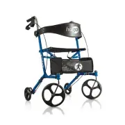 Hugo Mobility Sidekick Foldable Rollator Walker with Seat, Blueberry