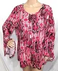 Arabella Women Plus Size 1x 2x 3x Fuchsia Purple Red Tunic Top Blouse Shirt