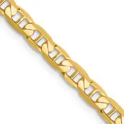 14K Yellow Gold 20 Inch 3.75mm Concave Anchor With Lobster Clasp Chain