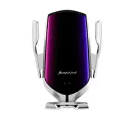 R2 Smart Induction Car Phone Holder Wireless Charging Car Holder Bluetooth Positioning Car Charger Silver