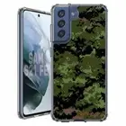 For Samsung Galaxy S20 S21 S23 S24 FE 5g TPU Case+Glass(Digi Green Camo)