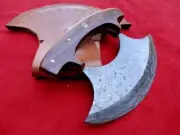 6" Blade ULU KNIFE HANDMADE FORGED DAMASCUS STEEL_Wooden Handle