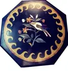 18" black coffee center marble table top inlay malachite home decor c2