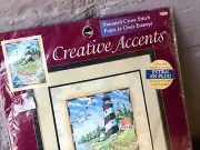Dimensions Creative Accents "Lighthouse Phare" Stamped Cross Stitch Kit 7989 NIP
