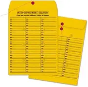 Brown Kraft String & Button Box Style Interoffice Envelope, 10 x 13, 100/Box