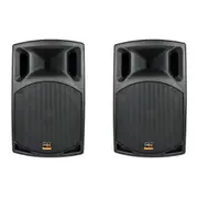 E-Lektron JAQ30-B Set 2X12" inch 1600W Active Bluetooth Linkable Speaker Loud Digital Sound System PA SD/USB with RCA Link Cable