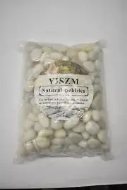 YISZM 20lbs White River Rocks 1-2 Inch Natural Pebbles For Indoor Plants Decor