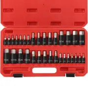 Hex Impact Bit Socket Set, 32-Piece Allen Socket Set SAE and Metric 1/4" 3/8"...