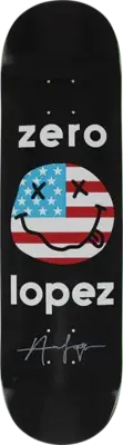Zero American Smiley 8.25" Adrian Lopez Pro Model SIGNED Black Skateboard Deck