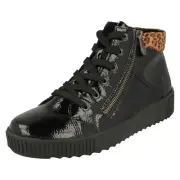 Ladies Rieker Patterned Cuff Detailed Ankle Boots 'M6434'