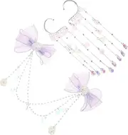 [Healeved] 1 Set Mermaid Hair Accessories Hair Clip for Head Jewelry Artificial Pearl Headband for Mermaid Artificial Pearl Head Chain Mermaid Decor Chic Forehead Chain Plastic Purple