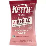 Kettle Brand Potato Chips, Air Fried HIMALAYAN SALT, 6.5 Oz Kettle 30% Less Fat