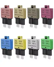 Low Profile ATC ATO Fuse Resettable Blade Circuit Breaker 3A to 30A Kit for Auto