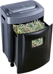 Swordfish 1000XC 10 Sheet Cross-Cut Paper/Document Shredder with 20 Litre Slide-Out Bin [45009], Black