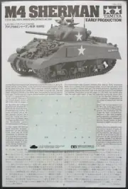 Tamiya 1/35 Scale M4 Sherman Early - Decals & Directions from Kit No. 35190