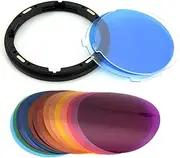 Godox AK-R16 Diffuser Plate with V11C Color Effect Gel Set for Godox V1-C, V1-N, V1-S Speedlite, AD200, AD200PRO with H200R Flash Head (15 Color 30 Pieces)