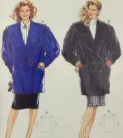 1980s Vtg Uncut Burda 5302 Sewing Pattern Oversized Coat Jacket Wool Sizes 10-20