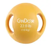 CanDo, Molded Dual Handle Medicine Ball, Gold, 22 lb. (10 kg)