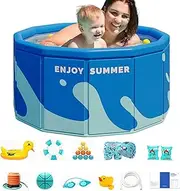Portable Hard Shell Pool, Folding Family Pool, Round Backyard Swimming Pool, Outdoor Swimming Pool, Pool for Balcony and Garden, Beach Hard Shell Pool, Outdoor Pool for Families,