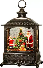 Christmas Snow Globes Lantern Musical Santa Claus Snow Globe 10.2 Inch, Lighted