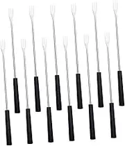 Gatuida 12Pcs Kitchen Fondue Forks with PP Handle Stainless Steel Chocolate and Cheese Forks for Easy Grilling and Dessert Enjoyment for Parties and Gatherings