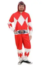 Power Rangers Red Ranger Adult Hooded Union Suit