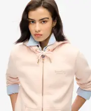 Essential Logo Zip Hoodie | Pink Clay