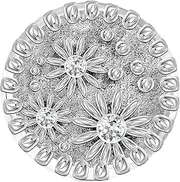 ANDANTE Chunk Click Button (Flowers) for Chunk Bracelets, Chunk Rings, Chunk Key Rings and Other Chunk Accessories + Organza Pouch