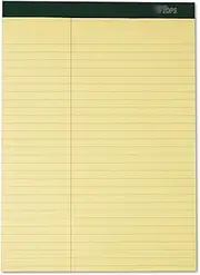 TOPS Double Docket Writing Tablet with Extra Rigid Back, 8-1/2 x 11-3/4 Inches, Perforated, 3-Hole Punched, White, Legal/Wide Rule, 100 Sheets per Pad, 6 Pads per Pack (63396)