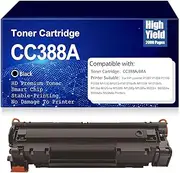 Compatible Black Toner Cartridges Replacement for HP CC388A 88A for HP Laserjet P1007 P1008 P1106 P1108 M1136 M1213nf M1216nfh M1139F M1218nfs with Chip,Black-1PC