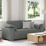 Loveseat Sofa Dark Grey Fabric, 140 cm 2 Seater Couch Set for Living Room, Lounge, Modular & Oversized Furniture - Cloud, Small & Shaped