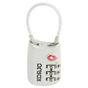 Korjo TSA Flexible Cable Combination Lock - Silver