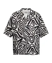graphic-print shirt S Black