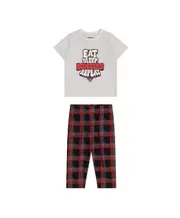 Official AFL Boys & Girls Sizes 2-6 Essendon Bombers PJS Set Short Tee Flannel Pants