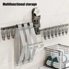 Bathroom Sock Organizers Drying Solution Wall Mounted Rack with 28 Clips