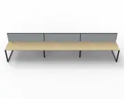 RAPIDLINE DELUXE LOOP LEG WORKSTATION With Screen 6 Person Double Sided W1800 x D750 x H730mm (per user) Natural Oak Top Black Frame